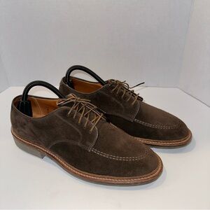 Alden Shoes 704 Mocc Toe Blucher Dark Brown Suede Size 7.5 B/D Made In USA